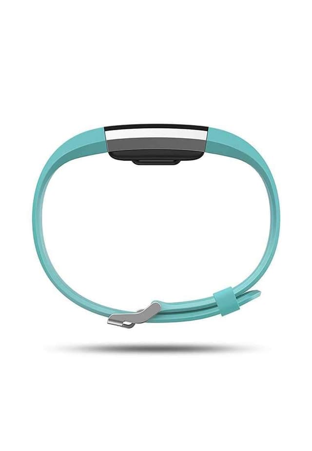 سوار اللياقة البدنية مع مستشعر معدل ضربات القلب و بمقاس كبير و بلون التركواز و الفضي من فيتبيت تشارج 2  Fitbit Charge 2 Fitness Wristband with Heart Rate Tracker Teal Silver L