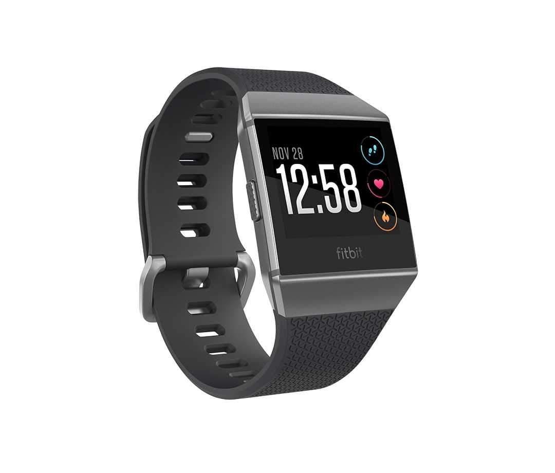 fitbit ionic fitness wristband with heart rate tracker charcoal smoke gray s l