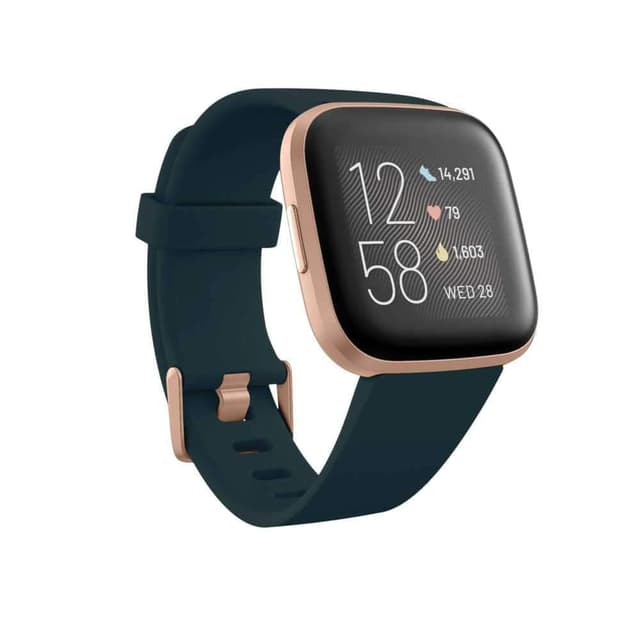 Fitbit Versa 2 Health And Fitness Smart Watch - Emerald Green Copper Rose
