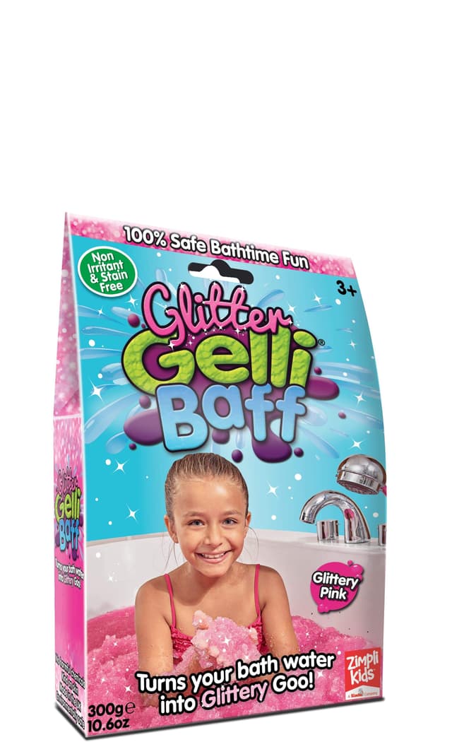لعبة جيلي باف وردي لامع 300 جرام glibbi-Zimpli kids - Glitter Gelli Baff Glittery