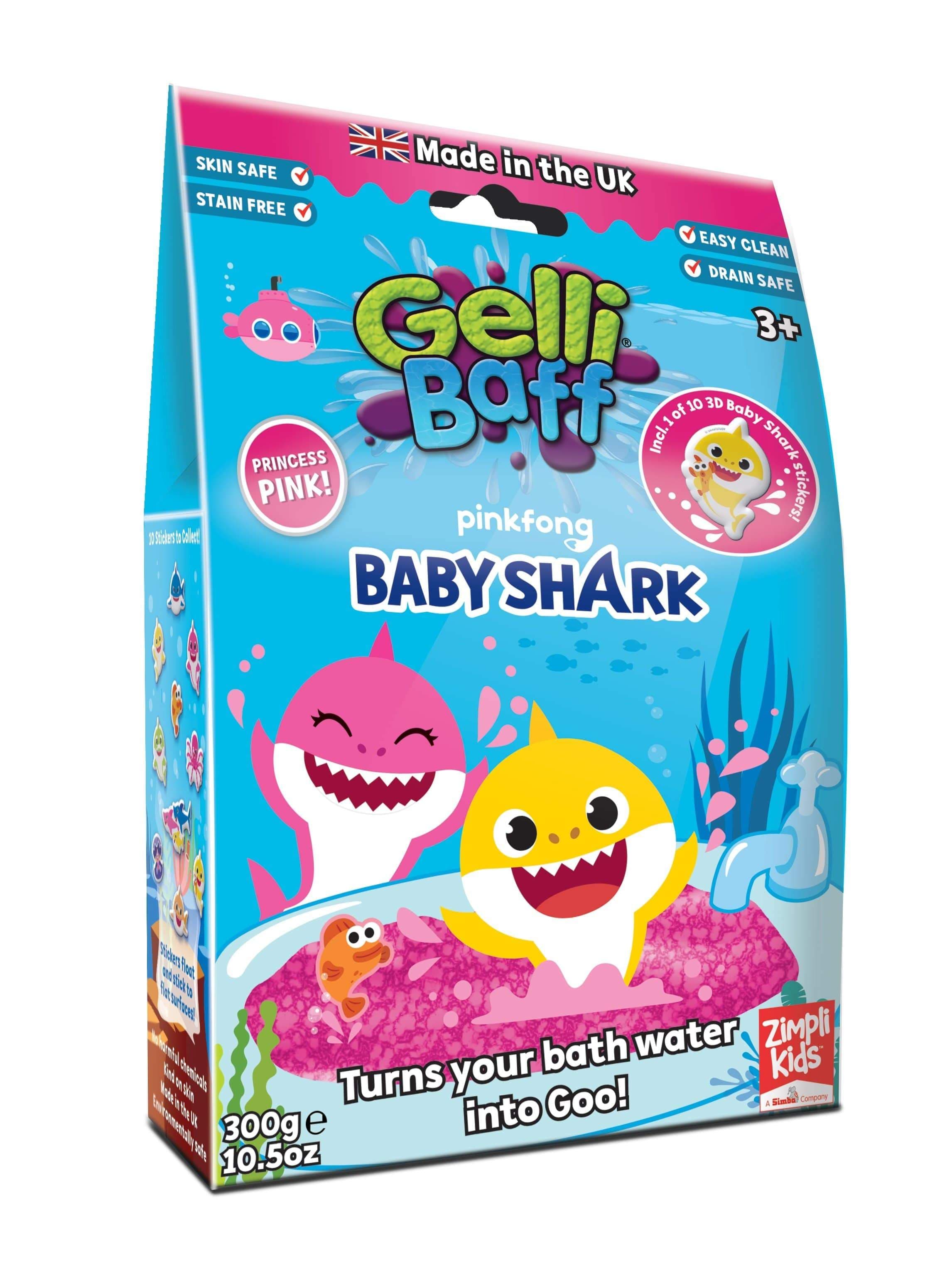 لعبة جيلي باف وردي 300 جرام glibbi-Zimpli kids - Baby Shark Gelli Baff