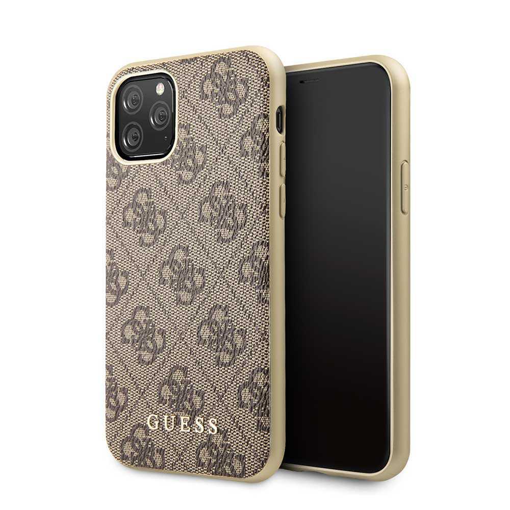 guess 4g hard case pc tpu for iphone 11 pro brown