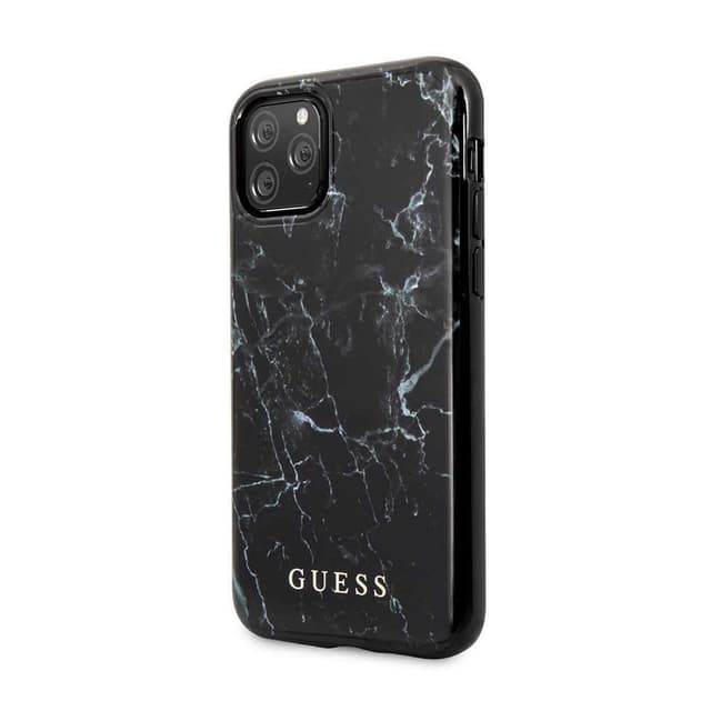 Guess Pc/Tpu Marble Design Case For Iphone 11 Pro Max - Black