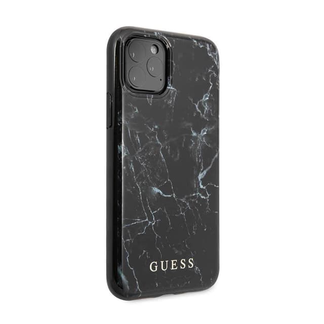 Guess Pc/Tpu Marble Design Case For Iphone 11 Pro Max - Black