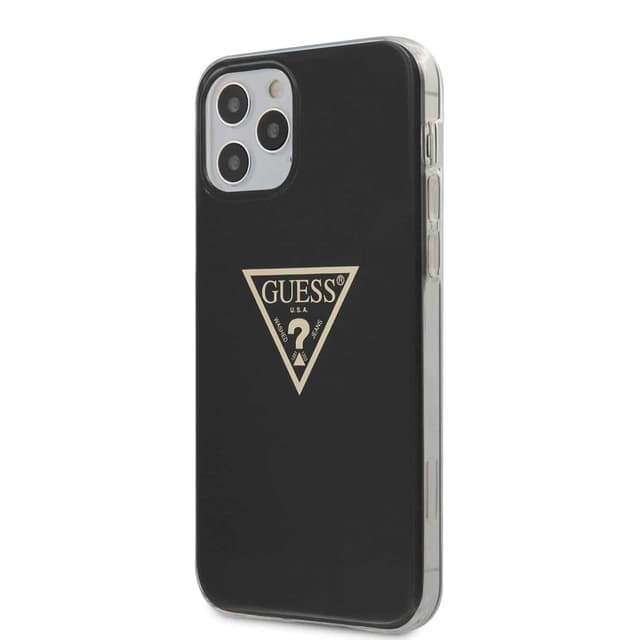 كفر Guess PC/TPU Metallic Triangle Hard Case for iPhone 12 / 12 Pro (6.1") - Black
