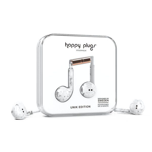 happy plugs earbud plus white marble