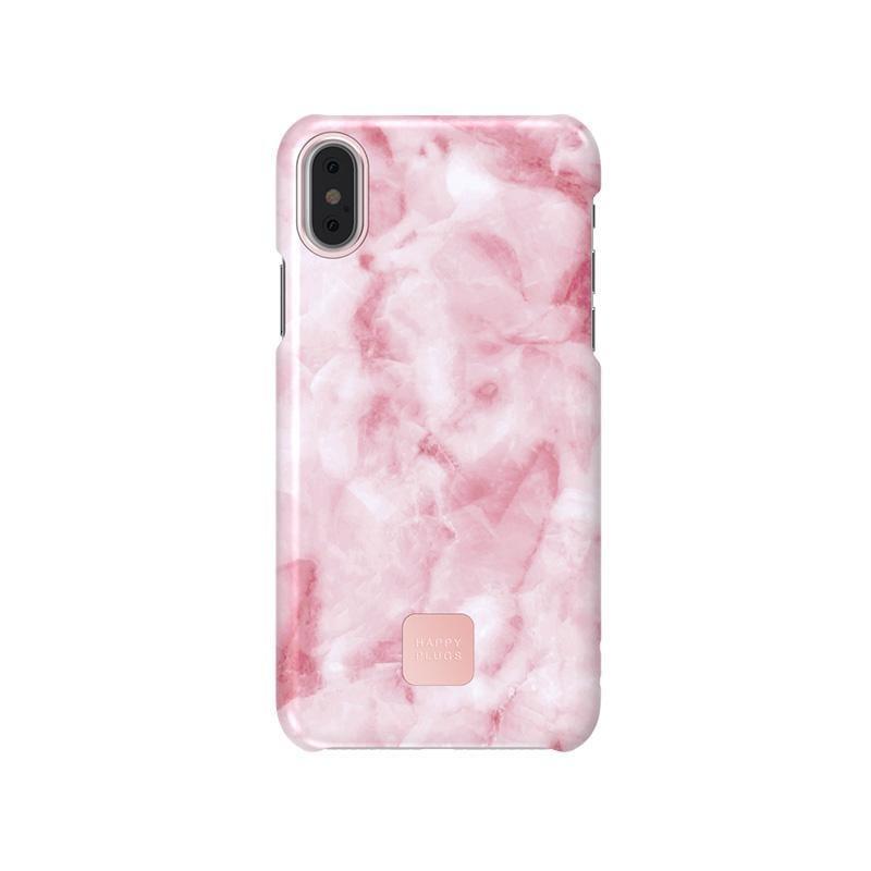 happy plugs slim case pink marble for iphone x