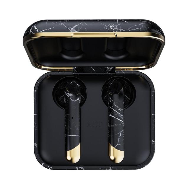 سماعات أذن لاسلكية باللون الأسود الرخامي Happy Plugs - Air 1 True Wireless Earbuds - limited Edition - Black Marble - SW1hZ2U6NTY4NjU=