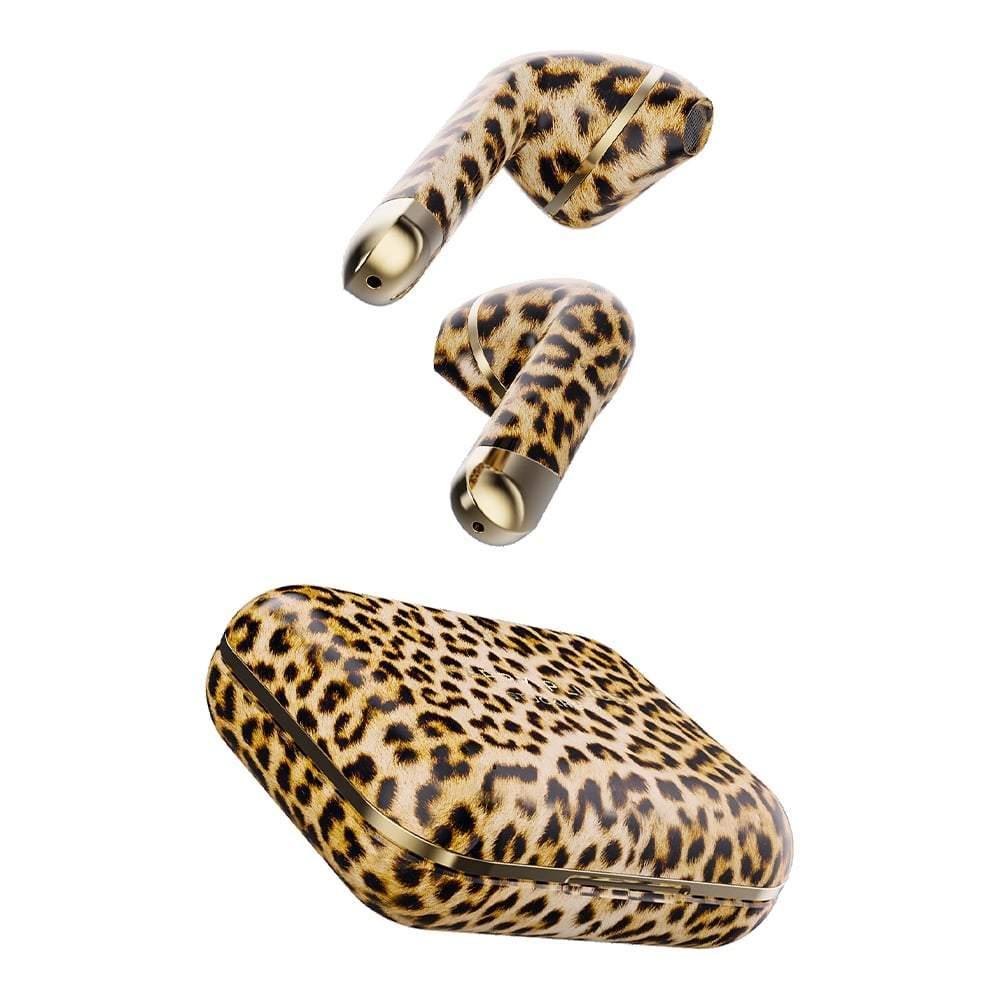 سماعات أذن لاسلكية نسخة محدودة بتصميم جلد الفهد Happy Plugs - Air 1 True Wireless Earbuds - limited Edition - Leopard