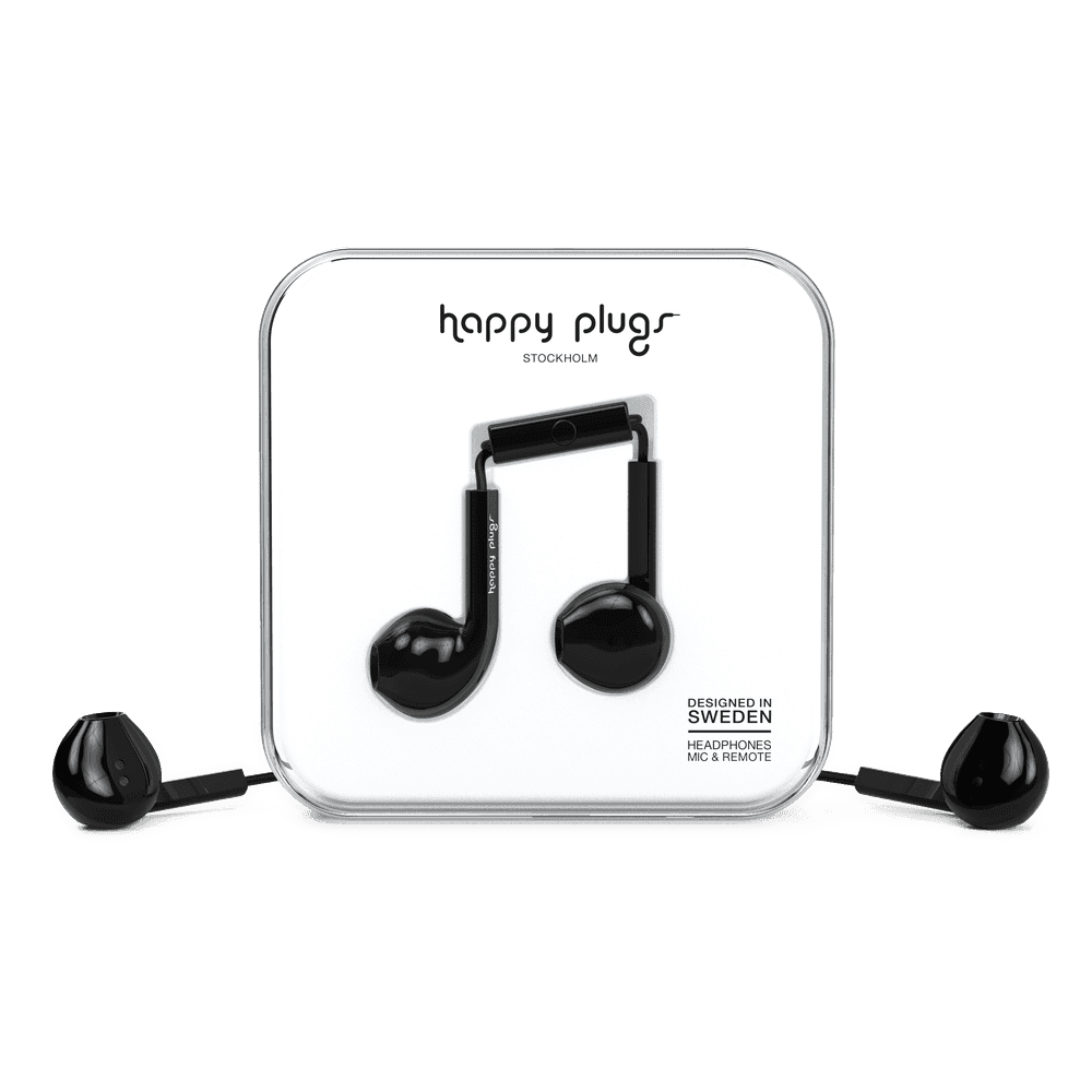 سماعات أذن باللون الأسود Happy Plugs - Earbud Plus Black