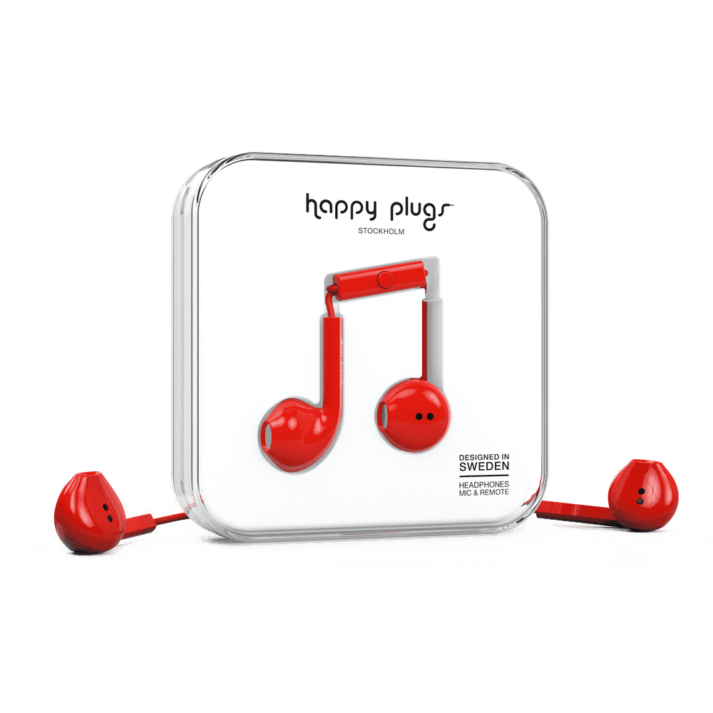 سماعات اذن باللون الأحمر Happy Plugs - Earbud Plus Red