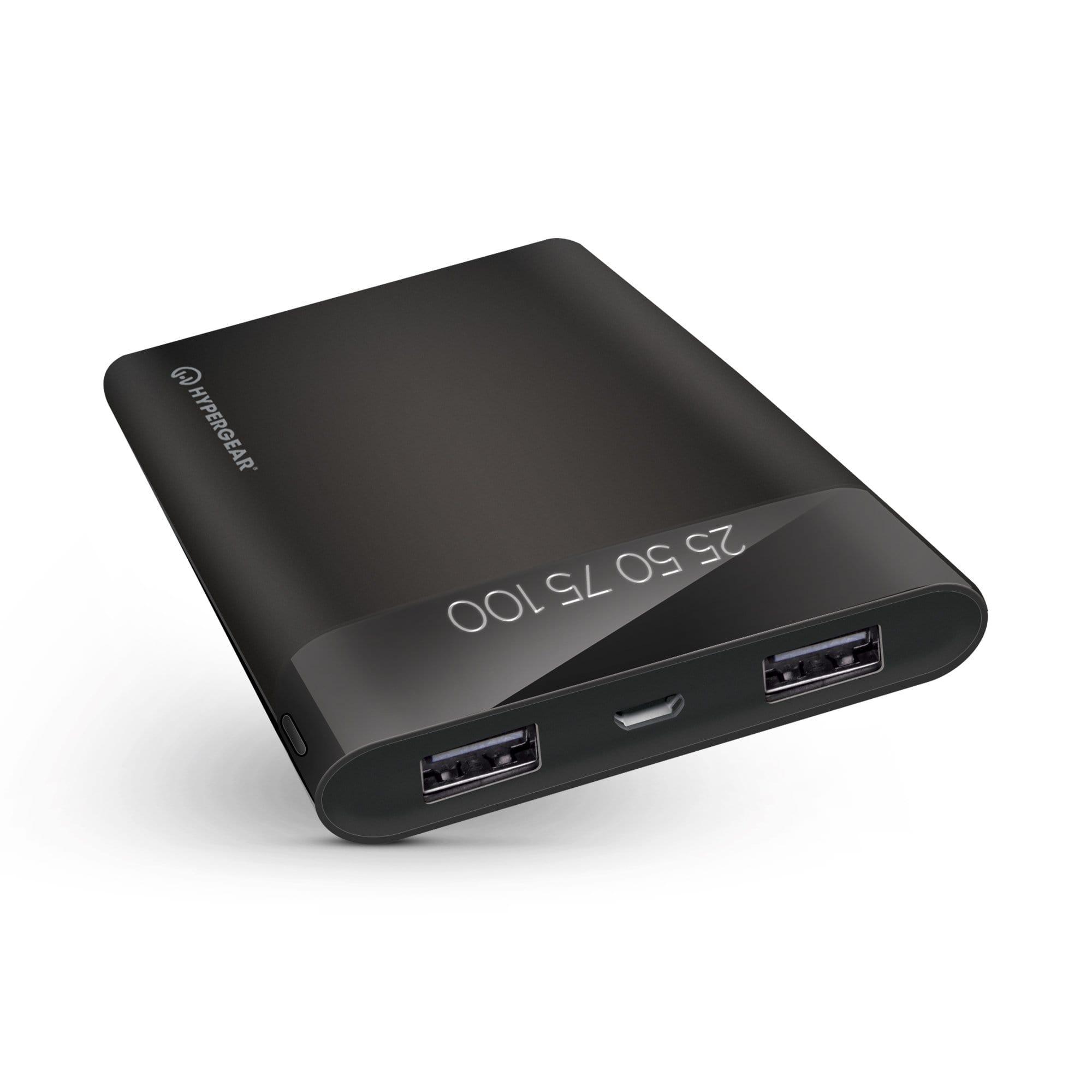 Hyper Gear hypergear 12000mah universal dual usb portable battery pack with digital battery indicator black