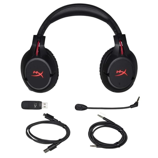 سماعة هايبر اكس لاسلكية قابلة للشحن أسود وأحمر Hyper X Black And Red Rechargeable PC and PS4 Wireless Cloud Flight
