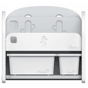 خزانة كتب صغيرة رف الكتب الأمامي للأطفال مع صناديق تنظيم ألعاب أبيض آي فام IFam white Easy Doing Front Bookshelf