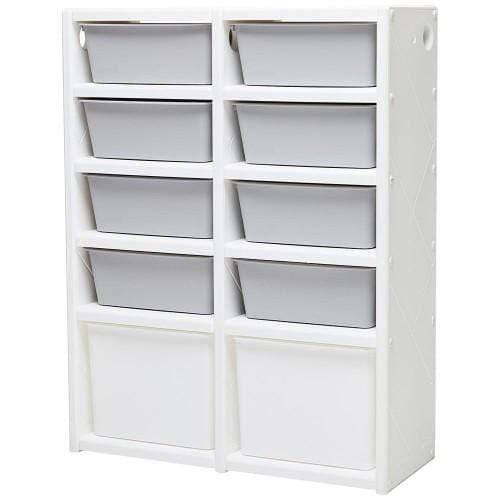 منظم العاب الاطفال مزدوج 5 رفوف رماديأبيض ايفام Ifam GrayWhite Level 5 Double Modular Organizer