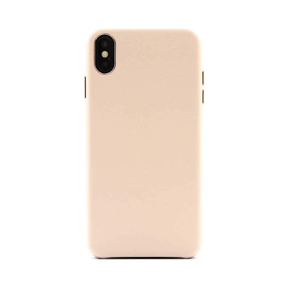 iguard by porodo classic leather back case for iphone xs light pink