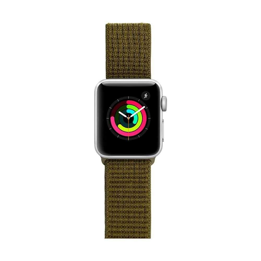 iguard by porodo nylon watch band for apple watch 44mm 42mm coral