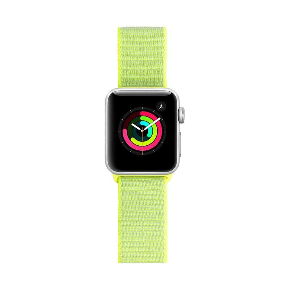 iguard by porodo nylon watch band for apple watch 44mm 42mm black orange neon green