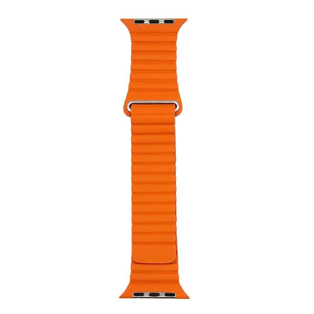 iguard by porodo leather watch band for apple watch 44mm 42mm orange