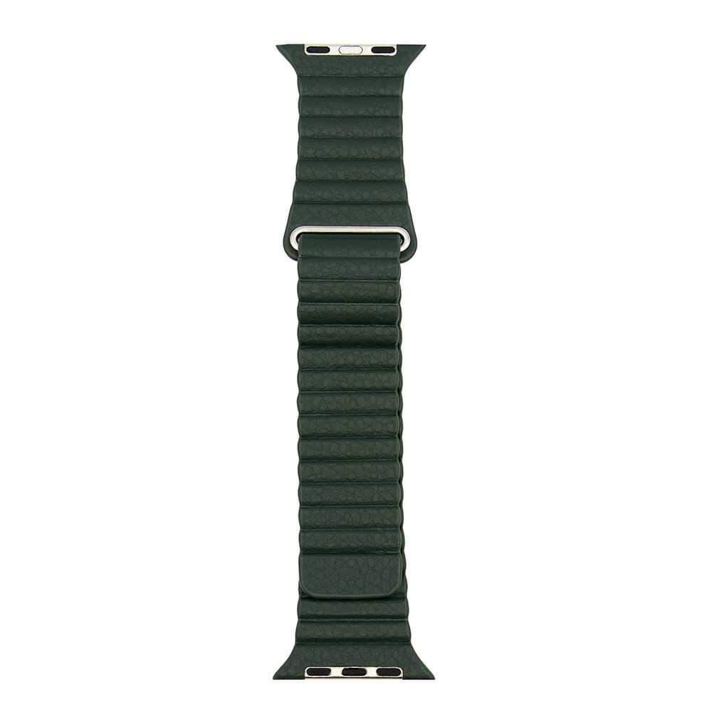 iguard by porodo leather watch band for apple watch 44mm 42mm green
