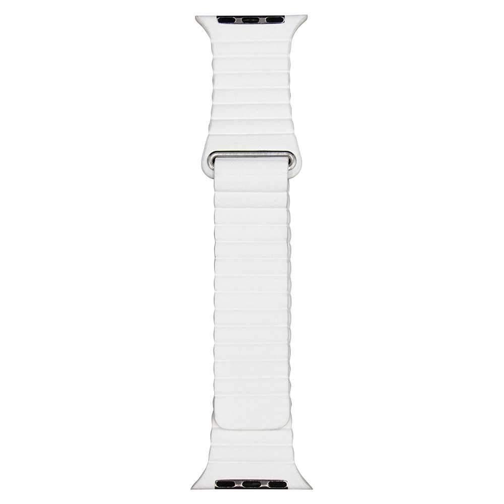 iguard by porodo leather watch band for apple watch 44mm 42mm white