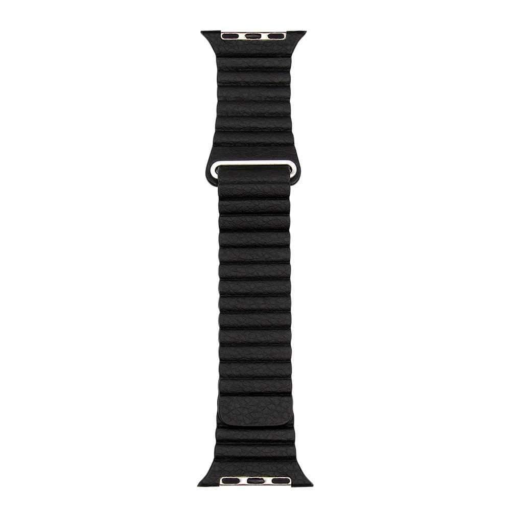 iguard by porodo leather watch band for apple watch 44mm 42mm black