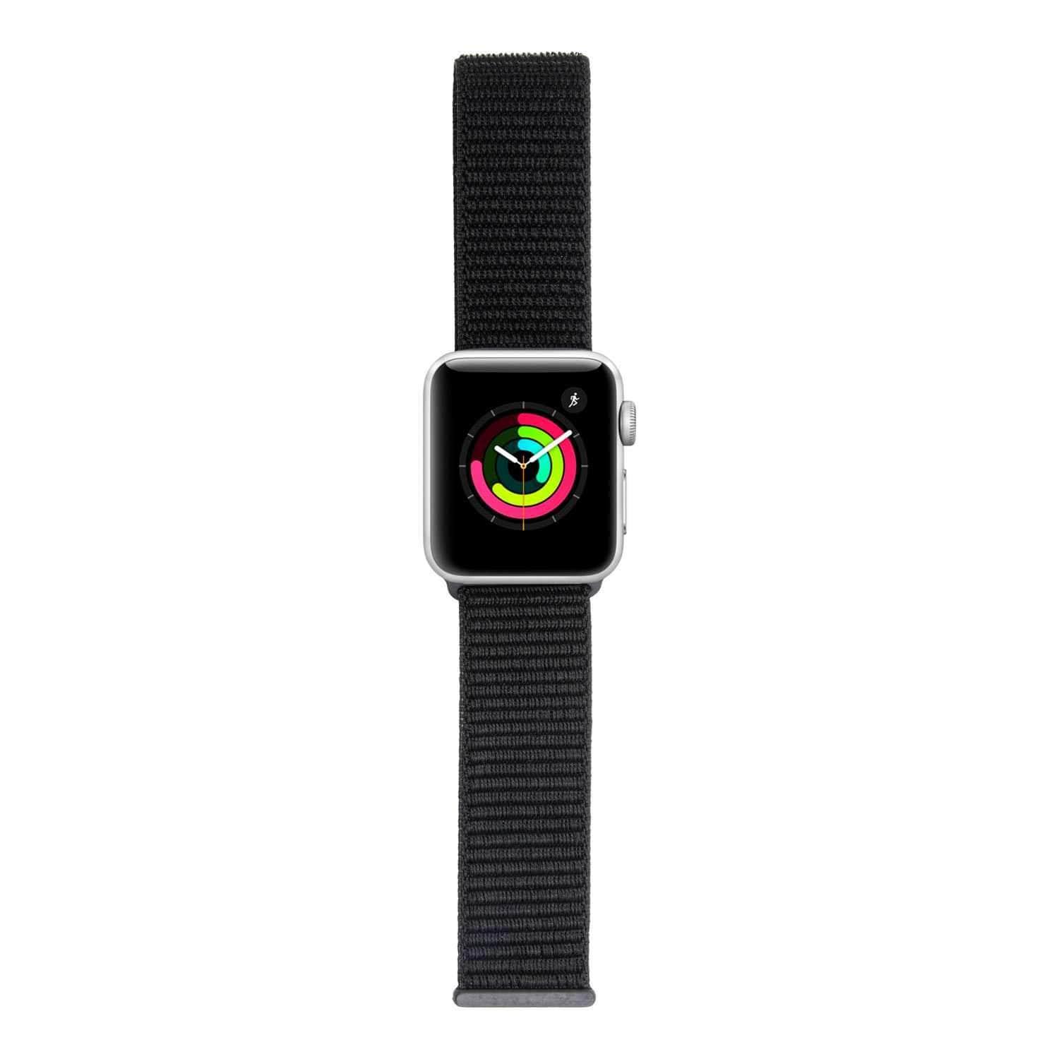 iguard by porodo nylon watch band for apple watch 44mm 42mm black