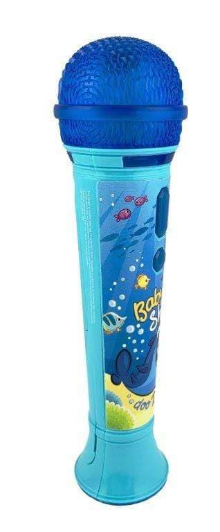 iHome kiddesigns baby shark sing along karaoke microphone for kids built in music led flashing lights pretend mic toys for kids portable karaoke machine connects mp3 player audio device w play button