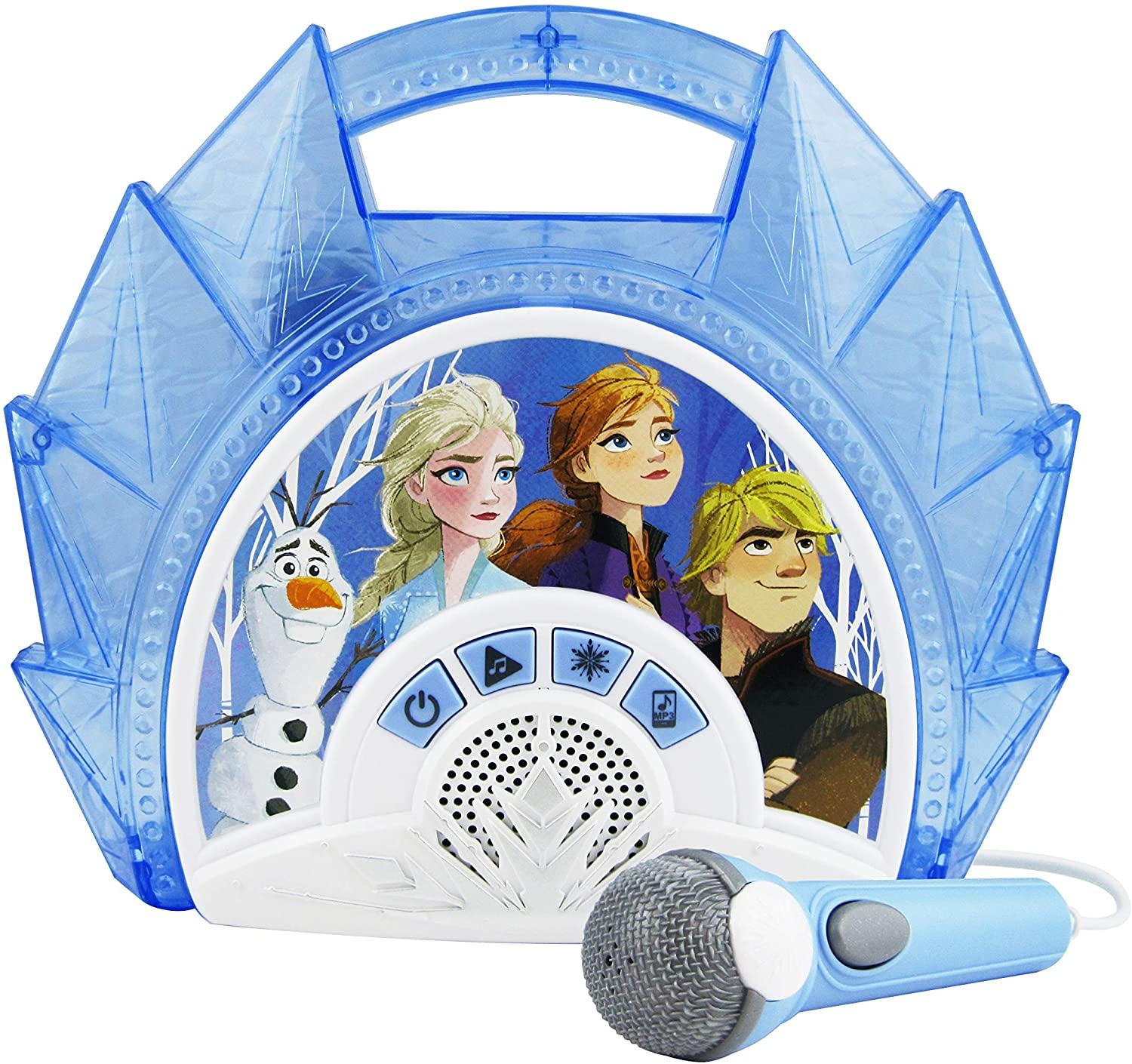 لعبة مكبر صوت Frozen للأطفال مع ميكروفون KIDdesigns - Disney Frozen 2 Sing Along Karaoke BoomBox