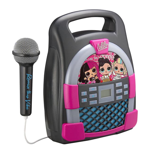 iHome kiddesigns lol surprise bluetooth mp3 sing along karaoke machine kids wireless rechargeable portable mp3 karaoke w mic multi colored led light show internal memory to store hours of music - 64237