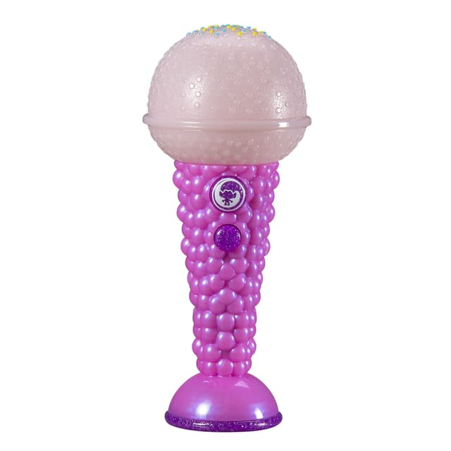 iHome kiddesigns trolls world tour sing along karaoke microphone for kids built in music led flashing lights kids toys portable karaoke machine connects mp3 player audio device w play button - 337133