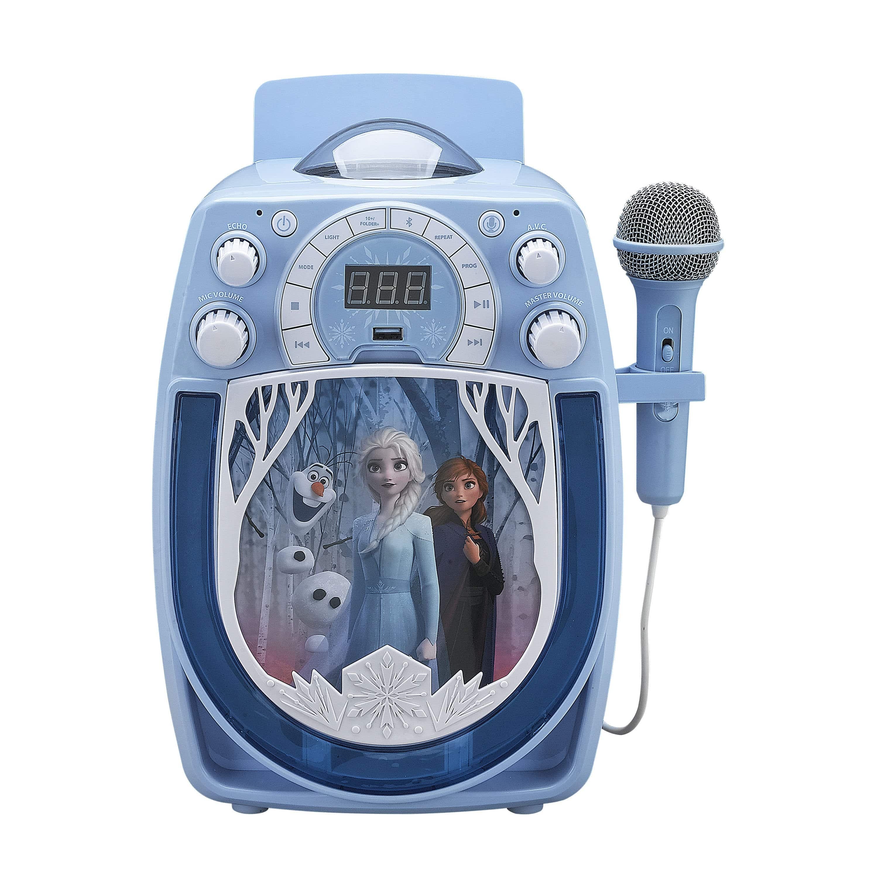 iHome kiddesigns frozen bluetooth mp3 sing along karaoke machine kids wireless rechargeable portable mp3 karaoke w mic led light show