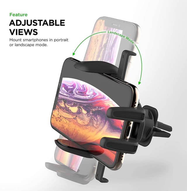 iottie easy one touch 5 universal air vent mount premium ac vent phone holder for iphone 11 pro max 11 pro 11 xr xs max xs x 8 plus samsung huawei devices up to 6 3 screen size