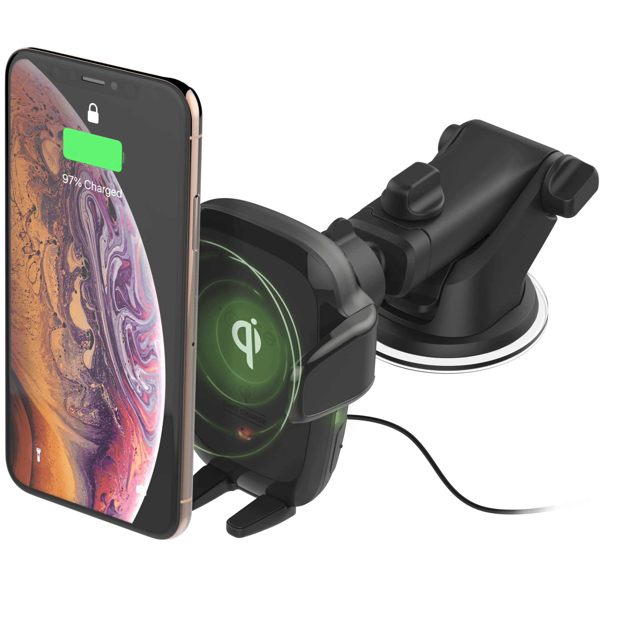 iottie auto sense automatic wireless charging dash mount black