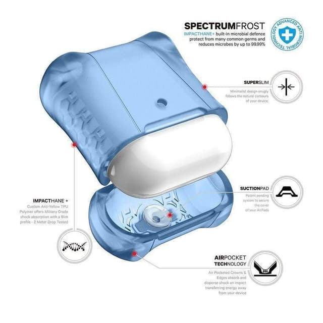 itskins spectrum frost for airpods blue