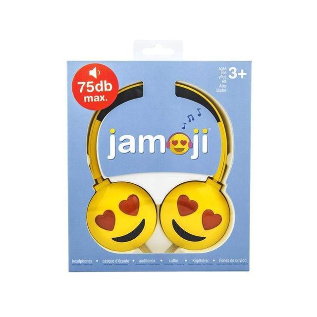 jam audio jamoji love struck on ear headphones emoji design