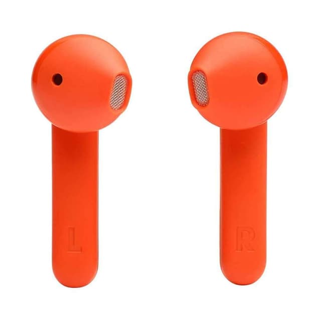 jbl t225 true wireless earbud headphones ghost orange
