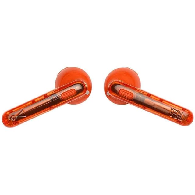jbl t225 true wireless earbud headphones ghost orange