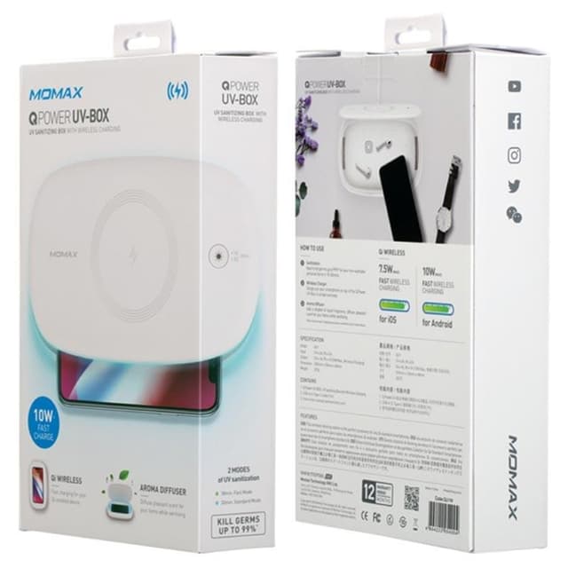 جهاز تعقيم بالأشعة فوق البنفسجية UV مع شحن لاسلكي - Momax