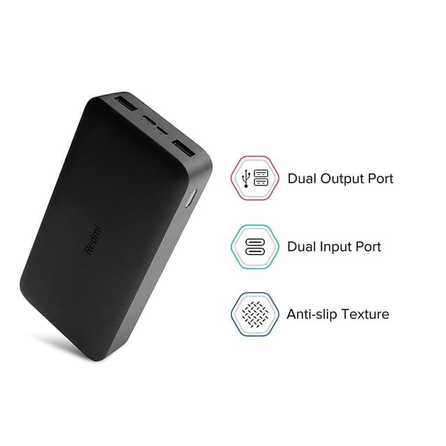 Xiaomi redmi power bank 20000mah fast charge black