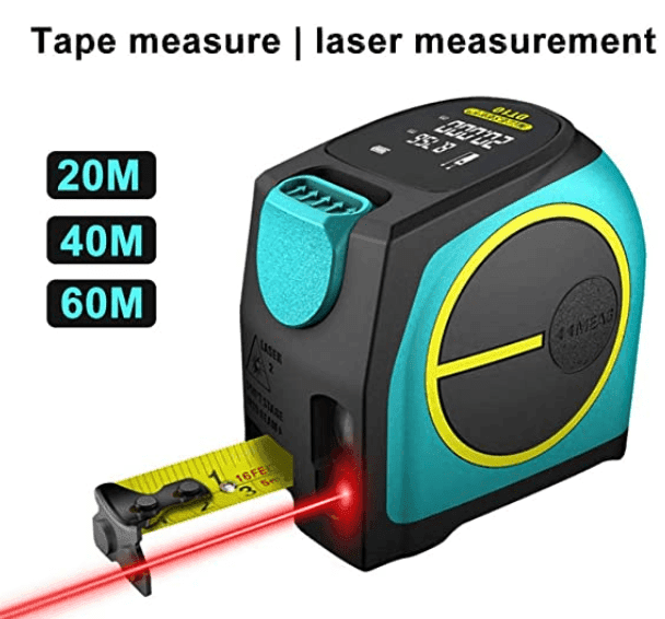 متر ليزر شاشة ال اس دي مقاوم للصدأ أزرق جينيريك  Generic Blue LCD Mileseey Kkmoon Laser Tape Blue