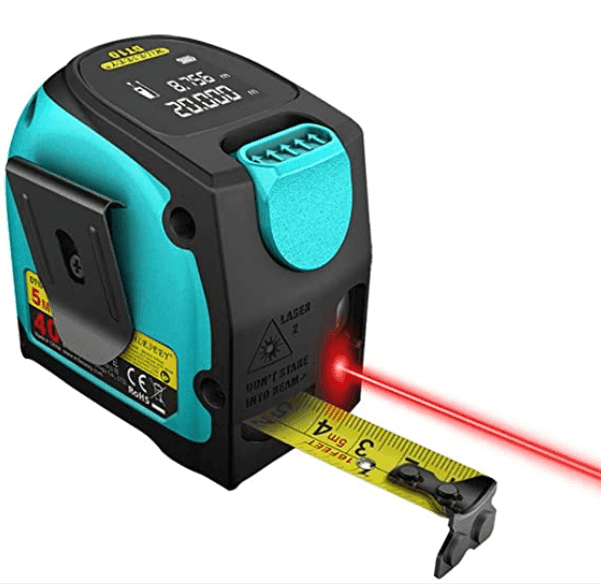 متر ليزر شاشة ال اس دي مقاوم للصدأ أزرق جينيريك  Generic Blue LCD Mileseey Kkmoon Laser Tape Blue