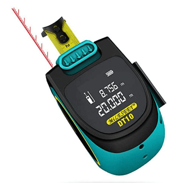 متر ليزر شاشة ال اس دي مقاوم للصدأ أزرق جينيريك  Generic Blue LCD Mileseey Kkmoon Laser Tape Blue