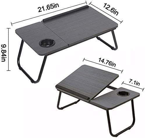 Generic Laptop Bed Tray Table,ShowTop Laptop Desk Notebook,Foldable Lap Desk Stand Adjustable Laptop Table for Bed Notebook Desk Portable Notebook Bed Tray Multifunction Lap Tablet with Cup Holder