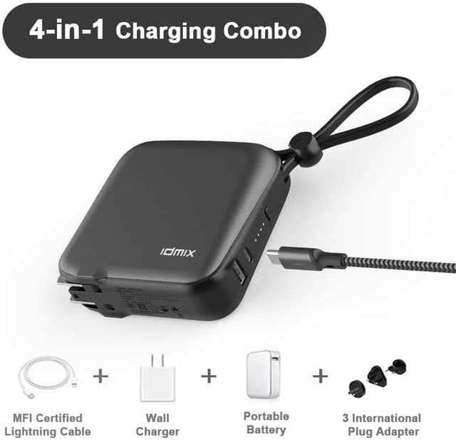 شاحن جداري وبوربانك 10,000mAh - idmix