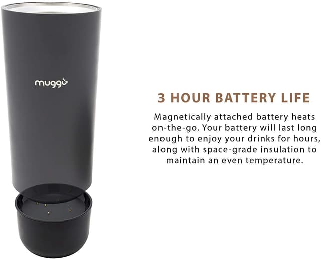 كوب التسخين الإلكتروني Muggo 12 oz Temperature Control Mug with 3 hour Battery Life