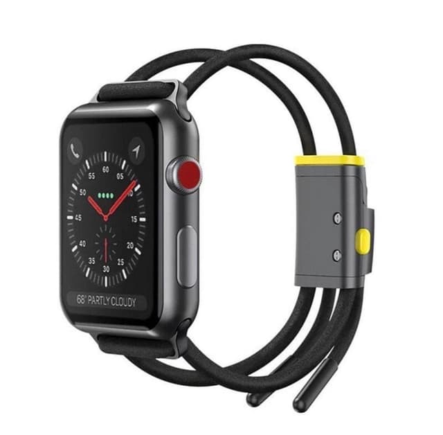 سوار بديل لساعة أبل الذكية مقاس 42 و 44 مم – رمادي و أصفر