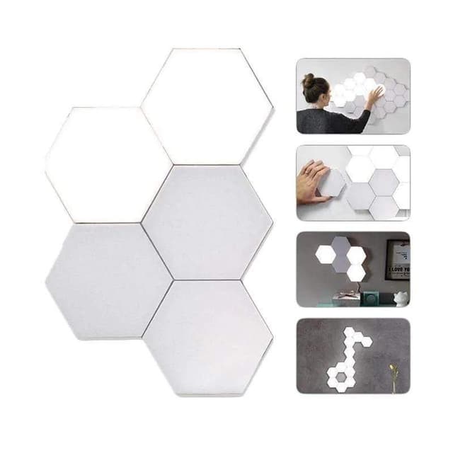 Generic modular touch lights hexagonal led wall tile lights with touch sensitive honeycomb magnetic connection 10 pack hexagonal night light panels easy and creative assembly