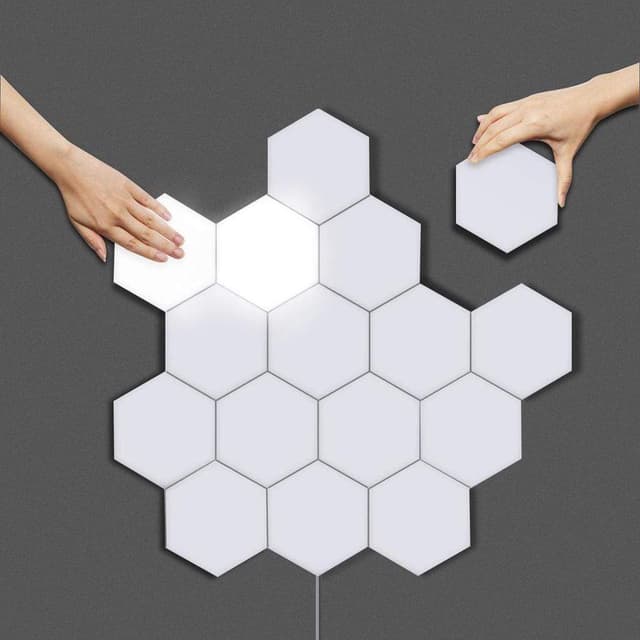 Generic modular touch lights hexagonal led wall tile lights with touch sensitive honeycomb magnetic connection 10 pack hexagonal night light panels easy and creative assembly