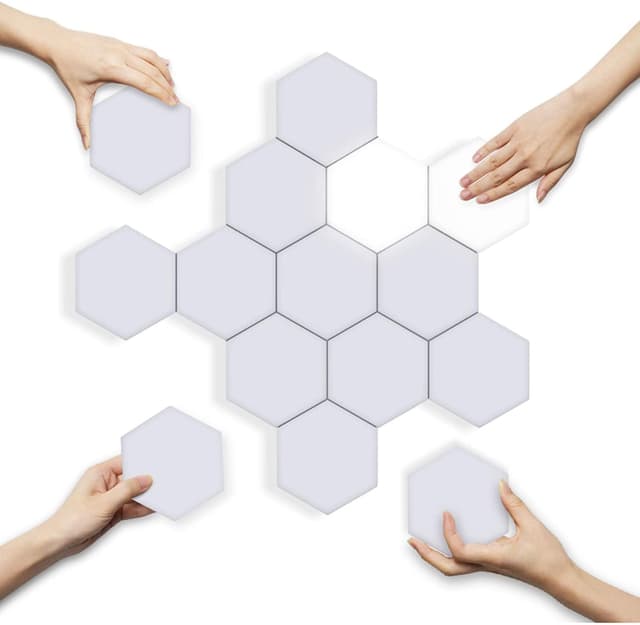 Generic modular touch lights hexagonal led wall tile lights with touch sensitive honeycomb magnetic connection 10 pack hexagonal night light panels easy and creative assembly